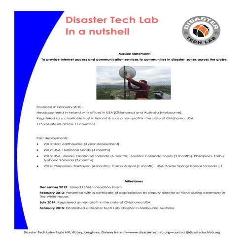 Disaster Tech Lab in a nutshell
