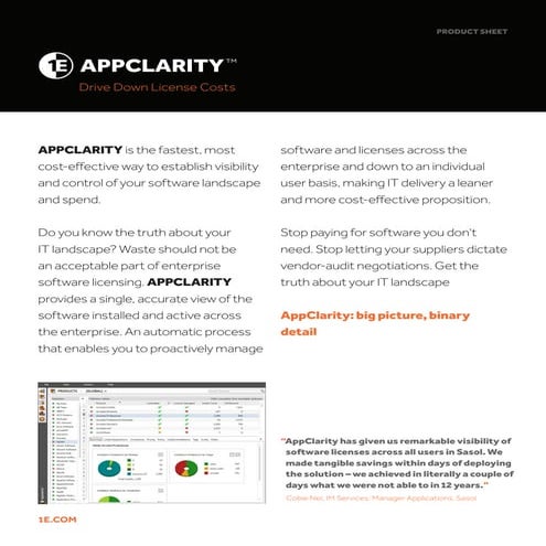 1E AppClarity DataSheet