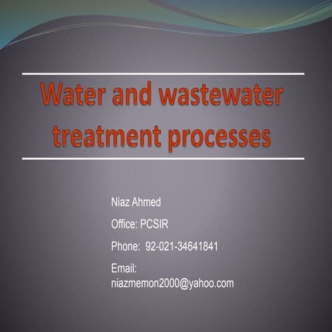 WATER & WASTEWATER TREATMENT