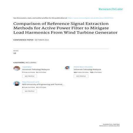 Comparison of Reference Signal Extraction Methods