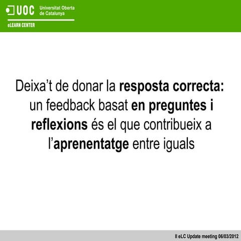 Presentació EdOnline. III Jornada de Membres eLC. 5 març 2013
