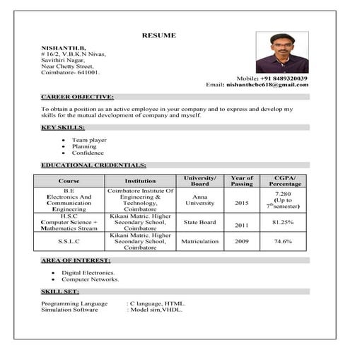Nishanth Resume