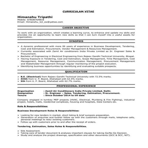 CV (Himanshu Tripathi)