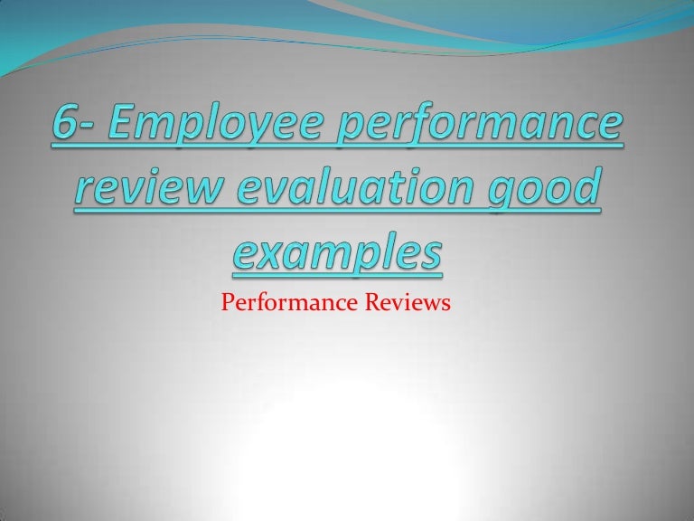 employee performance review evaluation good examples