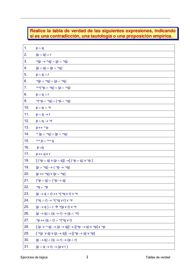 1 Encuentro Ejercicios De Logica