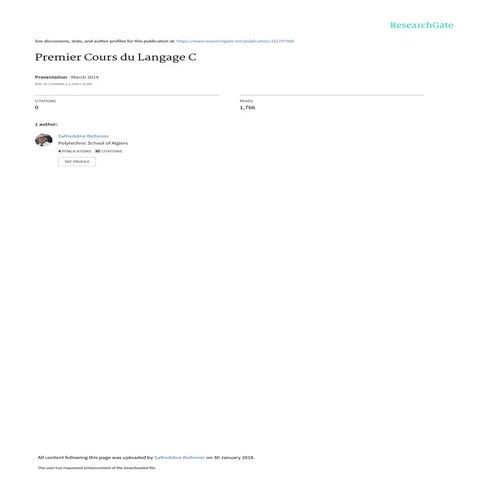 Introduction au Langage C – Concepts de Base et Structures de Contrôle ...