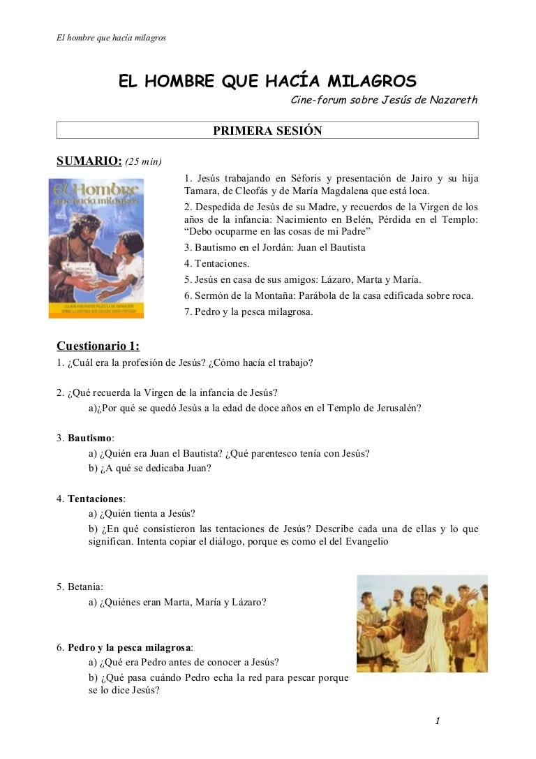 1º Eso El Hombre Que Hacía Milagros