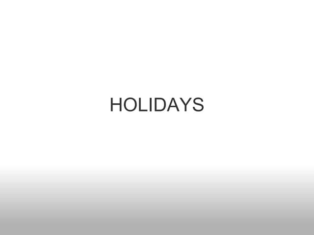 1 ESO Unit 5 Vocabulary 1 Holidays