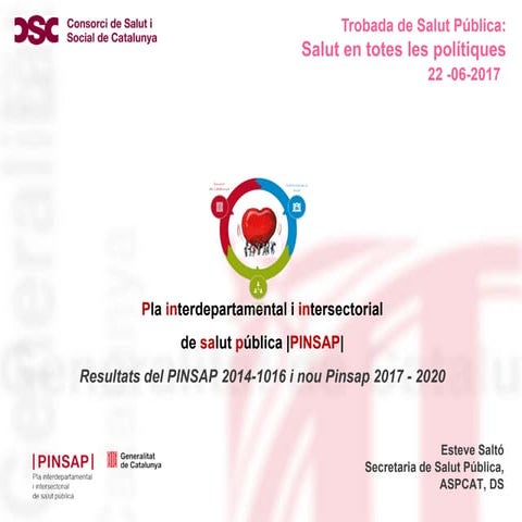 Resultats del PINSAP 2014-2016 i nou PINSAP 2017-2020