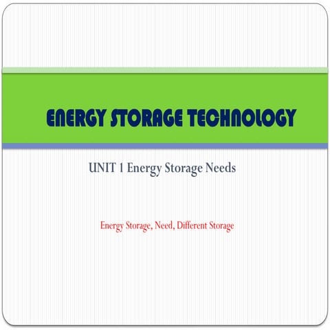 Energy storage technology power point unit 1