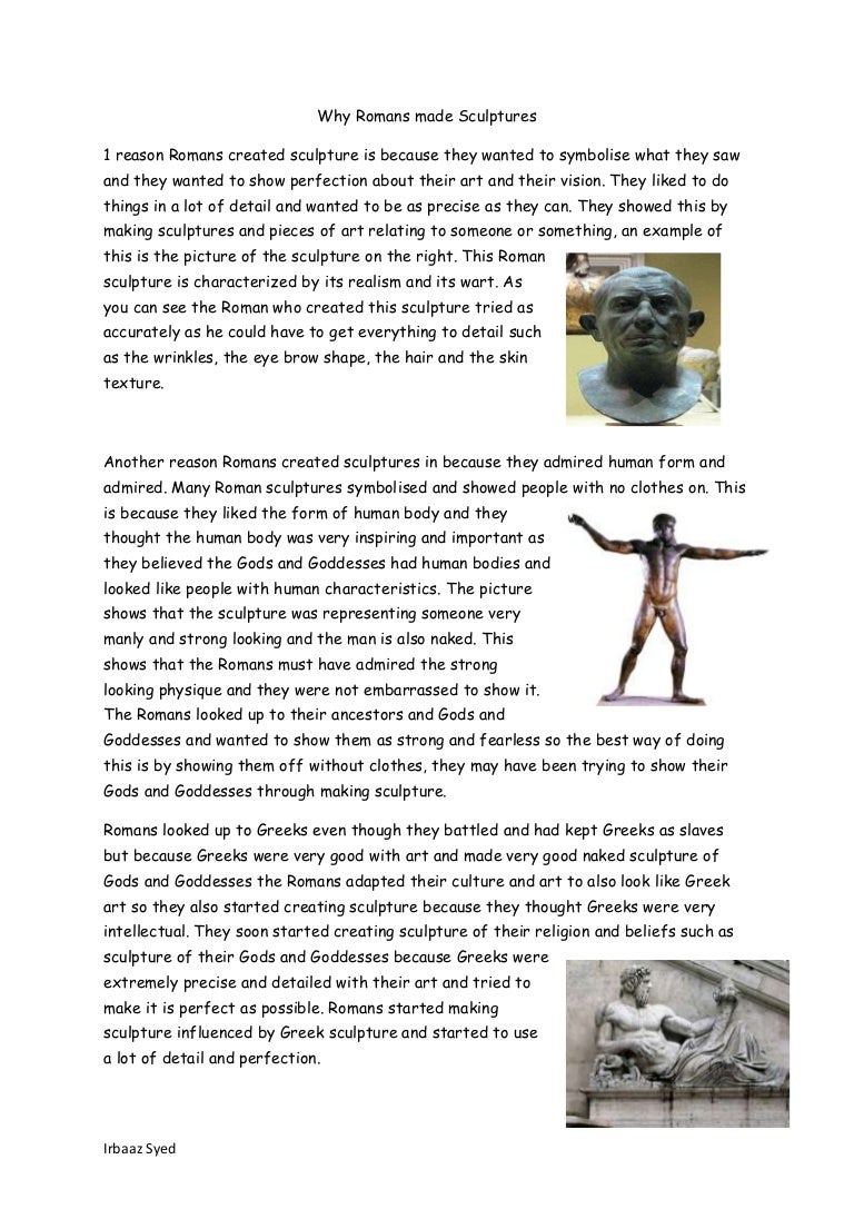 reasons romans made sculpture