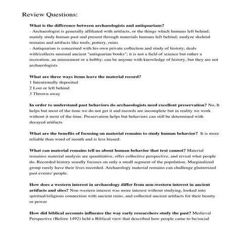 #1 Exam for world archaeology