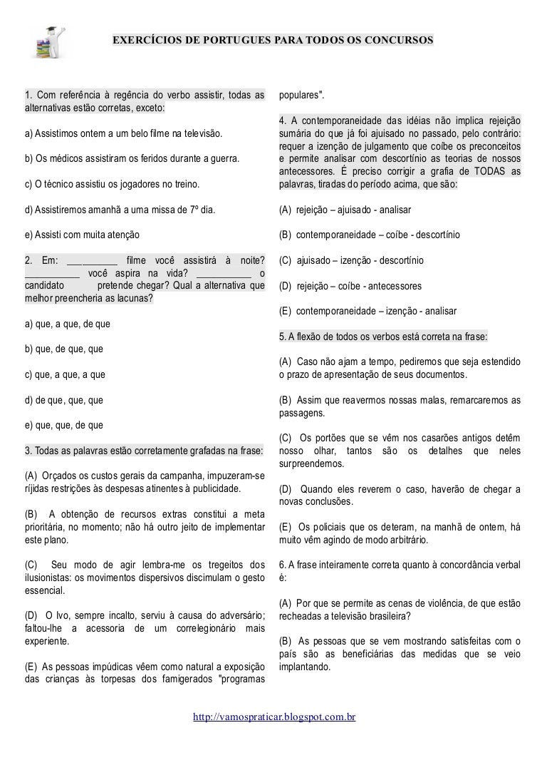 100 exercícios de português para concursos