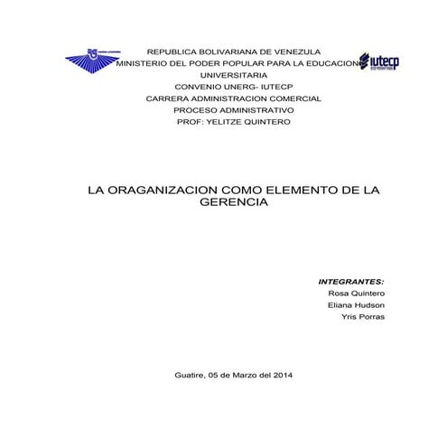 1 expo la organizacion como elemento de la gerencia