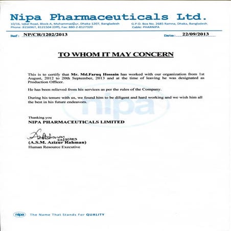 Md Faruq Hossain_Job Experience Certificate