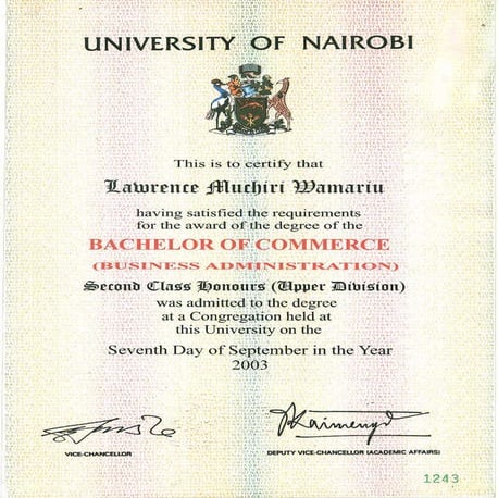 Certificate - Bachelor of Commerce