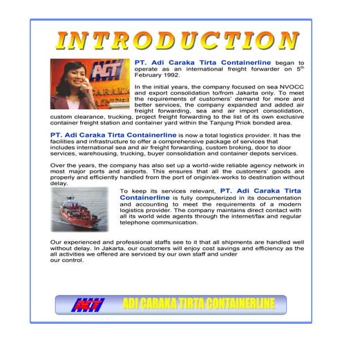 Company Profile PT Adi Caraka Tirta Containerline