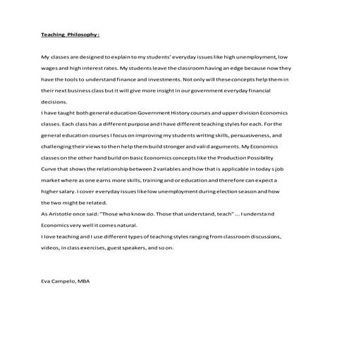 Teaching  Philosophy