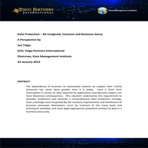 Data_Protection_WP - Jon Toigo