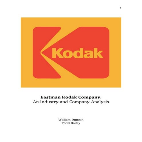 Eastman Kodak Case Analysis