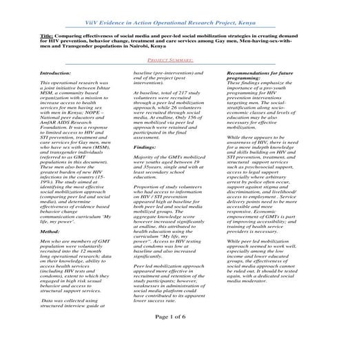 Comparing effectiveness of social media and peer-led social mobilization stra...