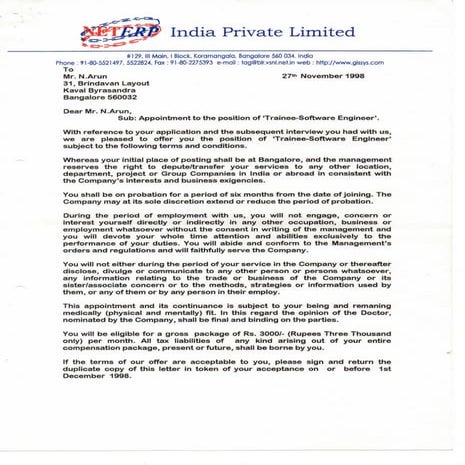 Arun Natarajan - BSc - Degree Certificate | PDF