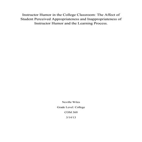 The effect of humor on cognitive learning process | PPTX