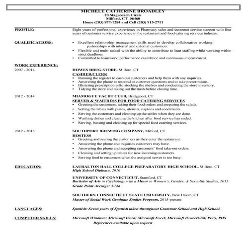 Micheles Resume