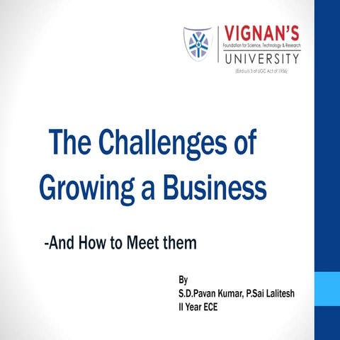 The challenges of Growing a Business