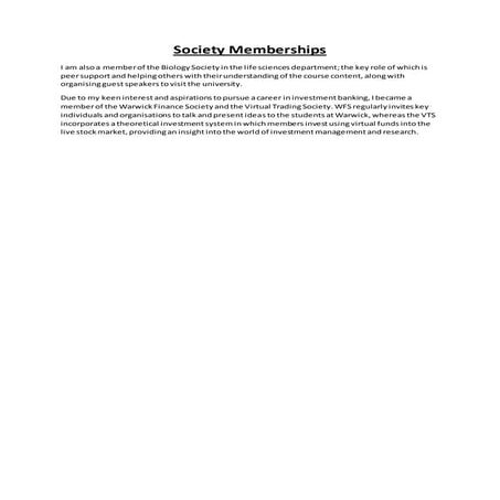 Society Memberships