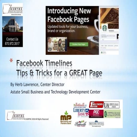 Slides from Batesville Facebook Timelines Workshop