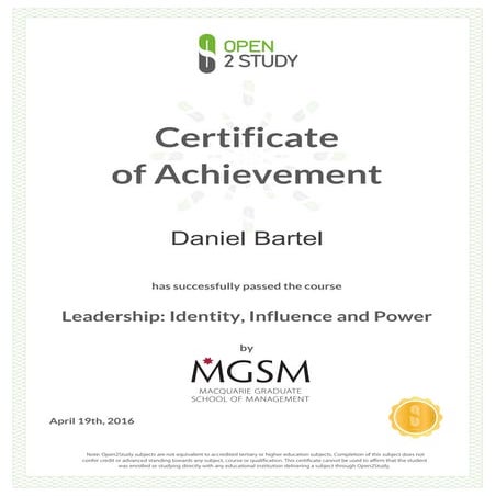 160419 - Leadership Identity, Influence and Power