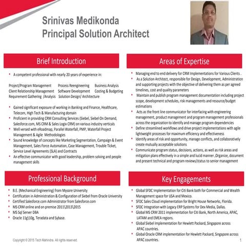 Srinivas Medikonda- Solution Architect