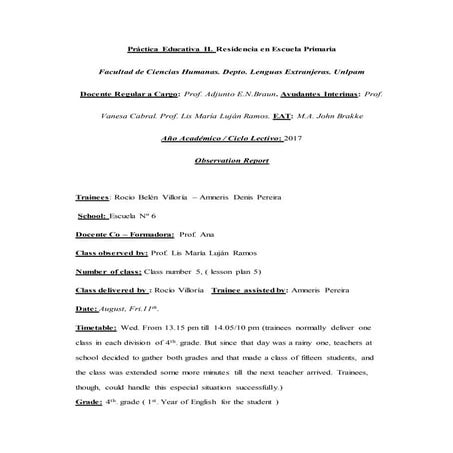 1º Observation Report 