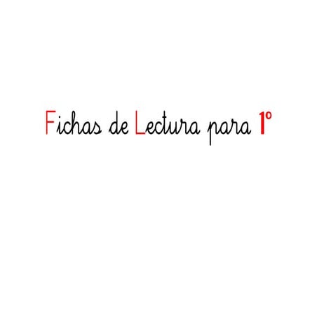 1 fichas de lectura para primero
