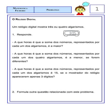 1 ficheiro de problemas 4º ano