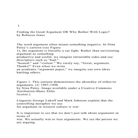  1 Finding the Good Argument OR Why Bother With Logic b.docx