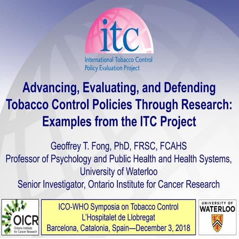 Advancing, Evaluating, and Defending Tobacco Control Policies Through Researc...