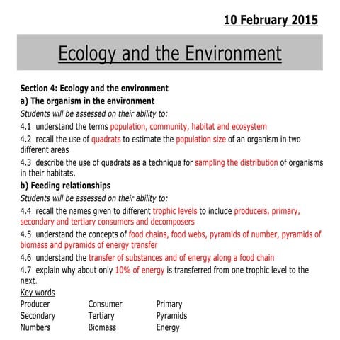 Sampling and Ecosystems