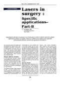 Lasers in Surgery Specific Applications Part-II - Sanjoy Sanyal