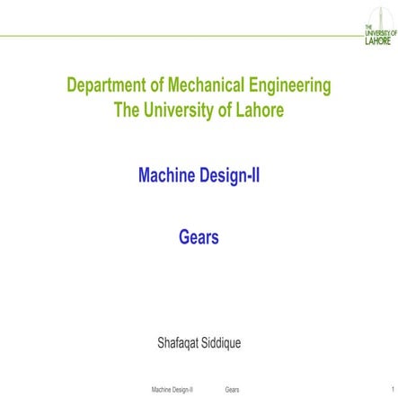 Comprehensive Guide to Gear Types and Design in Machine Engineering | PDF
