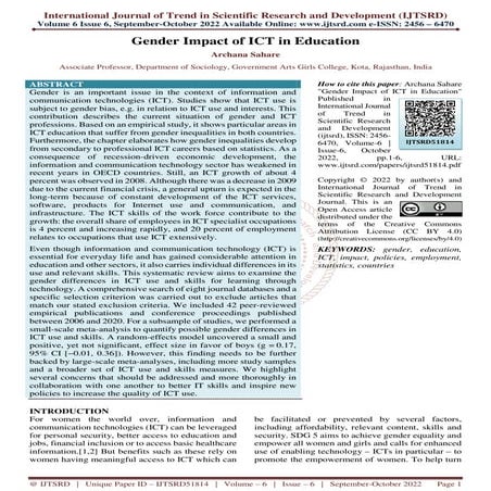 Gender Impact of ICT in Education | PDF