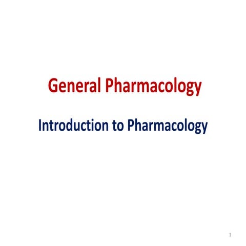 (1) general principles of pharmacology | PPTX