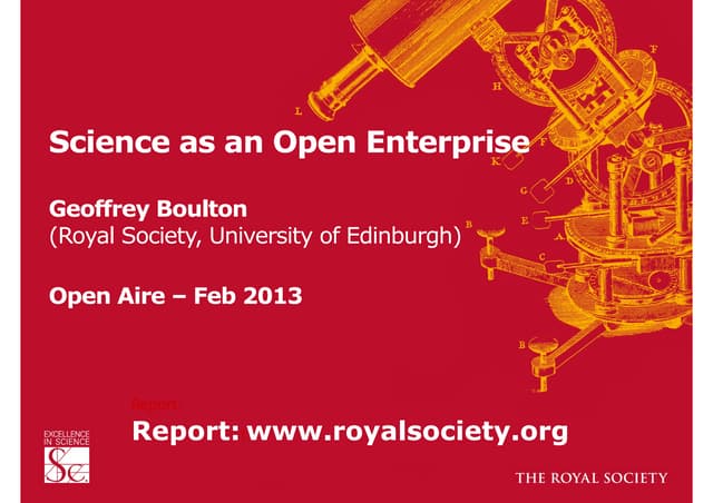 Science as an Open Enterprise – Geoffrey Boulton