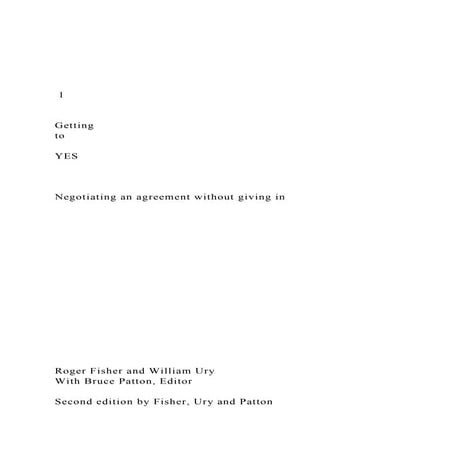  1Getting  to  YES   Negotiating an agre.docx