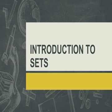 INTRODUCTION TO SETS - GRADE 7 MATHEMATICS