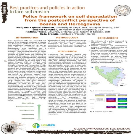 Policy framework on soil erosion and land degradation from the post conflict perspective of Bosnia and Herzegovina 