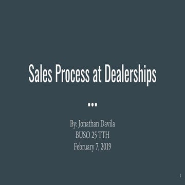 Dealership Sales Process