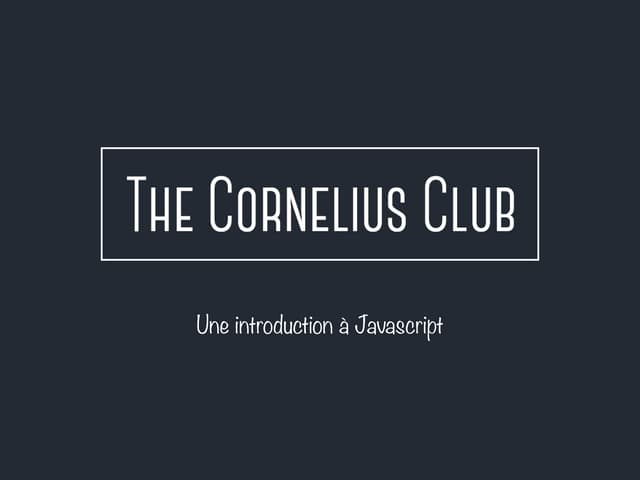 Une introduction à Javascript
