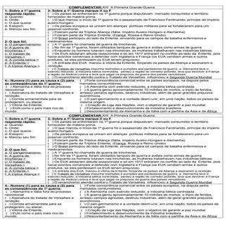 1 guerra mundial atividades